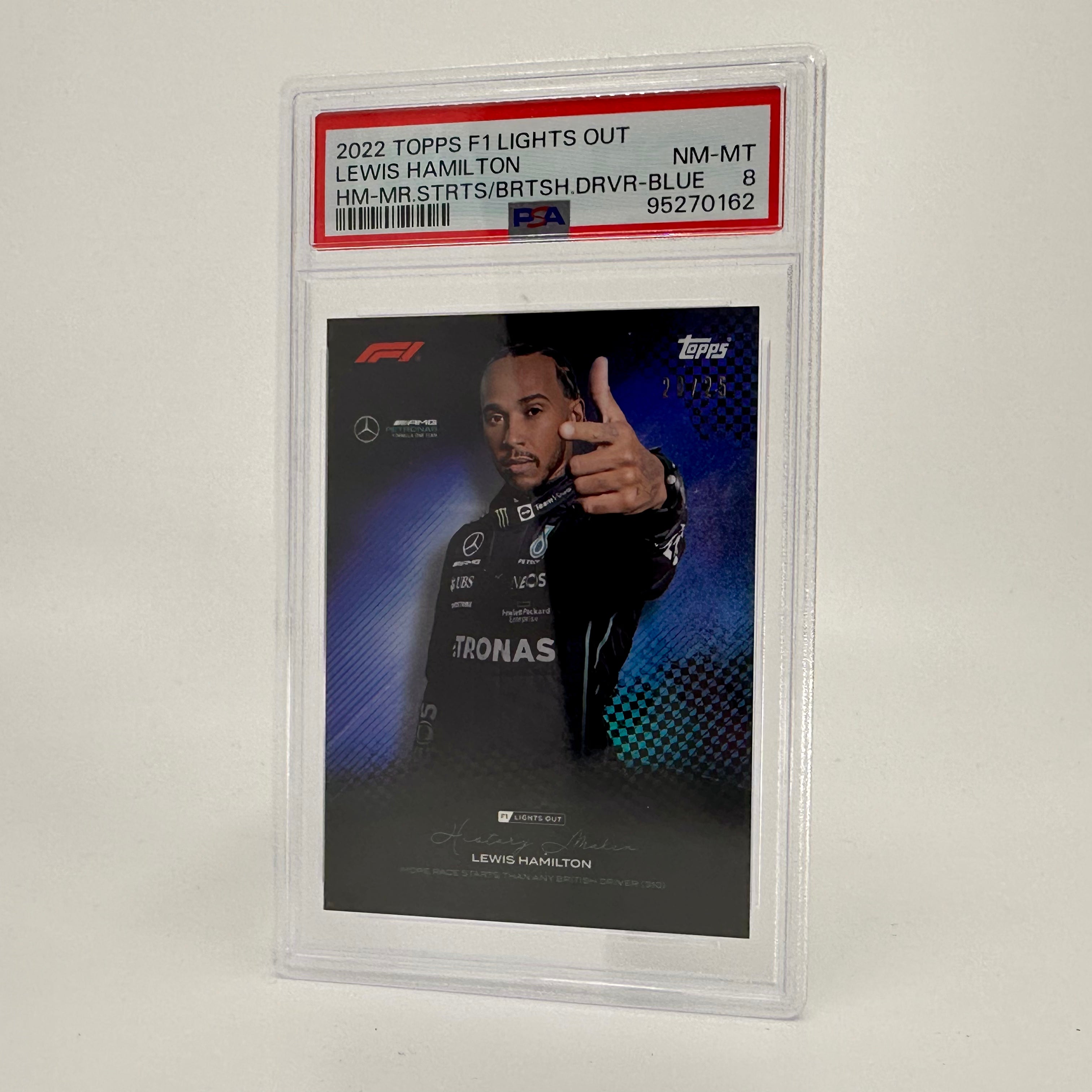 PSA 8 Graded 20/25 Lewis Hamilton History Maker Blue Parallel Card - Perfect for F1 Collectors, Sports Memorabilia Displays & Investment Portfolios