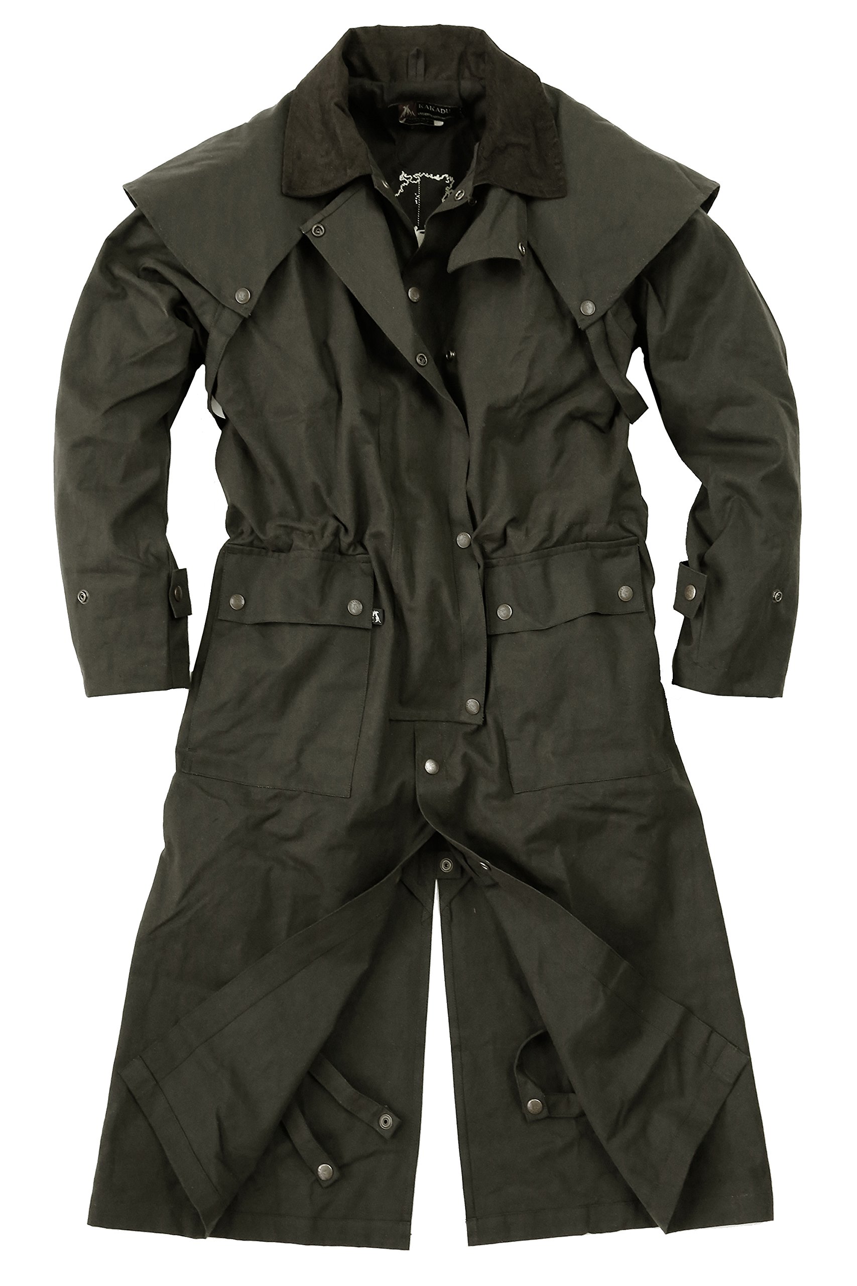 Kakadu Australia Cowboy Saddle Slicker Rain Coat Duster – Waterproof Full Length Unisex Rainwear for Equestrian, Ranch Work & Outdoor Activities
