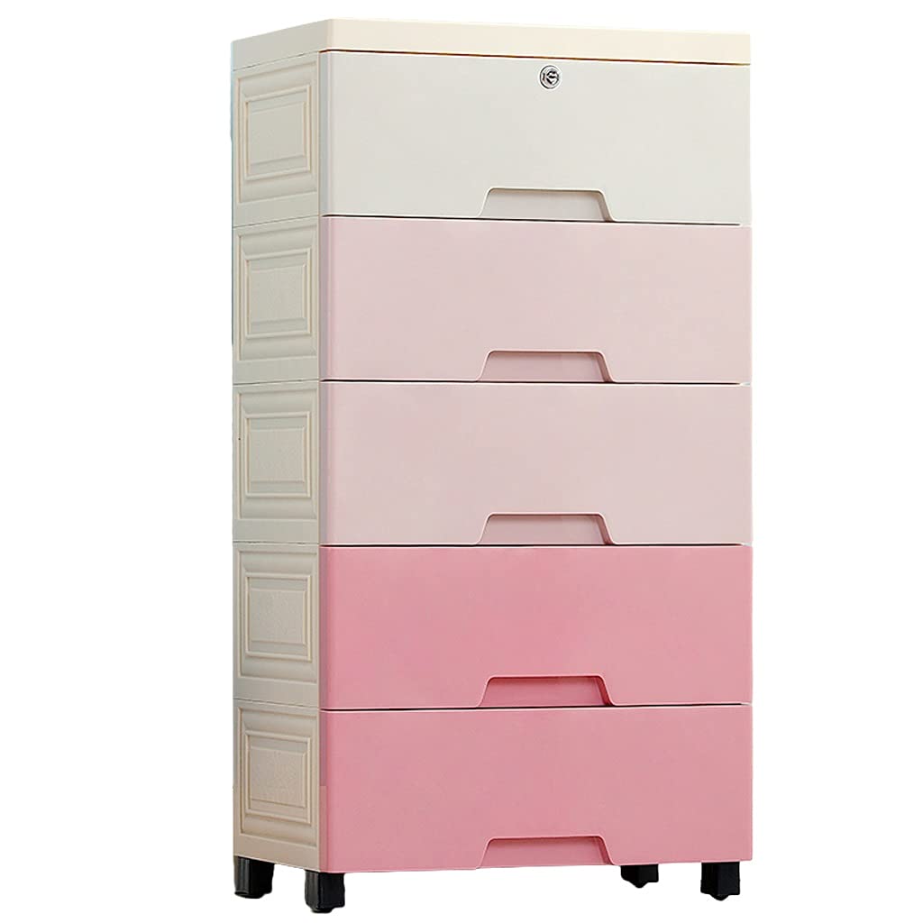 ZHAOSHUNLI 3-Layer Thickened Plastic Storage Cabinet - Pink Organizer for Toys, Clothes & Household Items | Space-Saving Home & Office Storage Solution