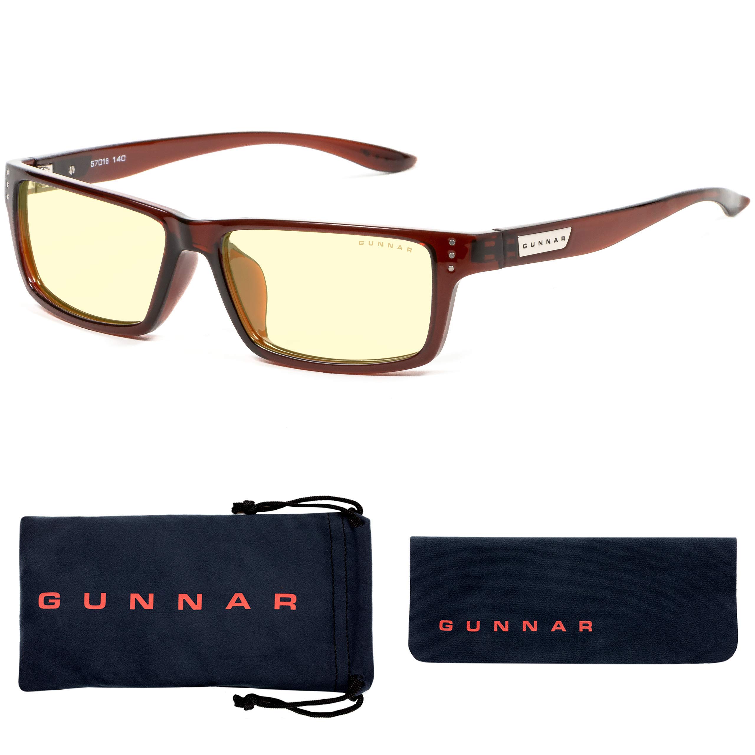 GUNNAR Gaming & Computer Glasses - Blue Light Blocking (65% & 98%) - Riot, Espresso, Amber Tint & Intercept, Onyx, Amber Max - Reduce Eye Strain for Gamers & Office Workers - Perfect for Gaming, Coding & Long Screen Time