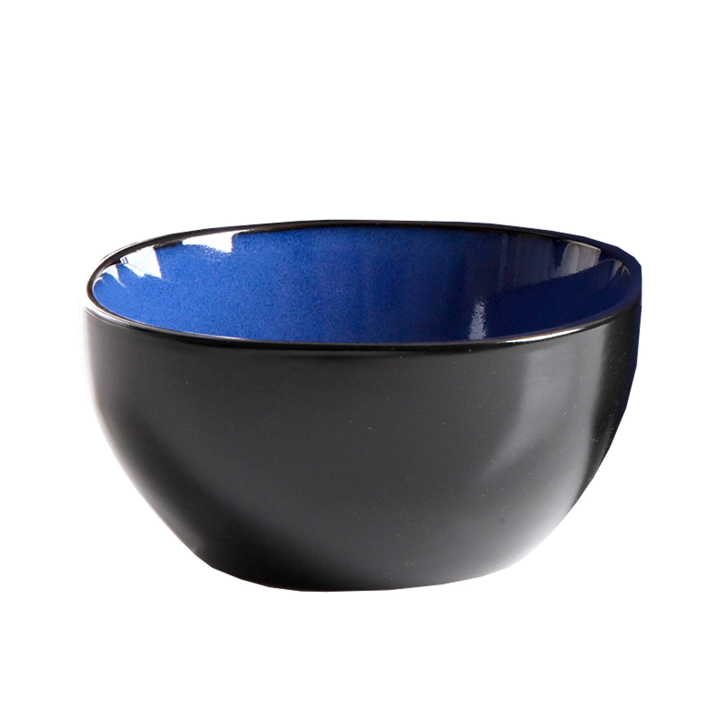 Modern Blue Solid Casual Round Stoneware Dinnerware Set - 16 Piece Microwave Safe Dish Set for Everyday Use, Medium Size - Perfect for Family Dinners, Parties & Casual Dining