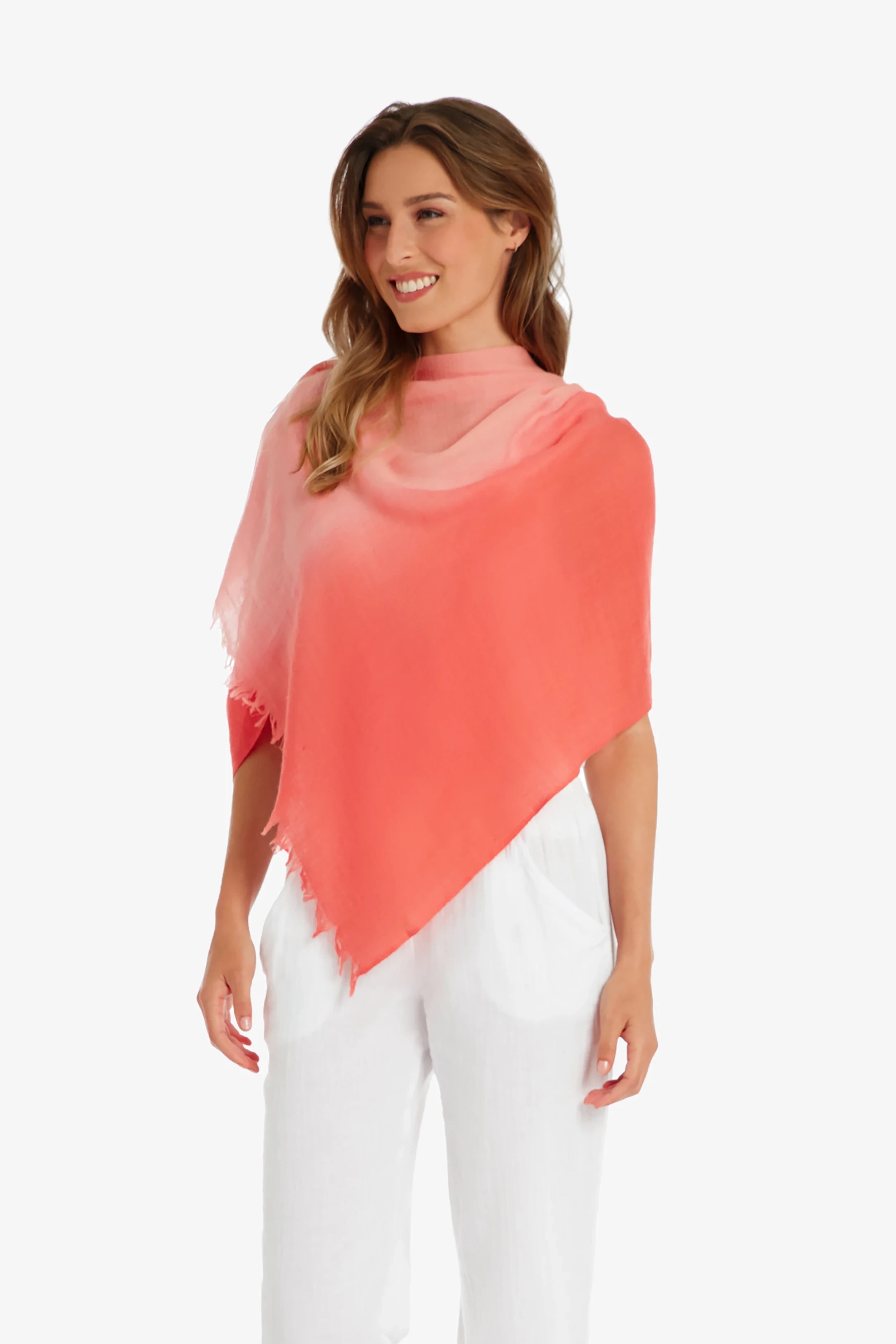 Essential Wrap Scarf - Soft Coral Knit Wrap for Women | Perfect for Travel, Office & Casual Outfits