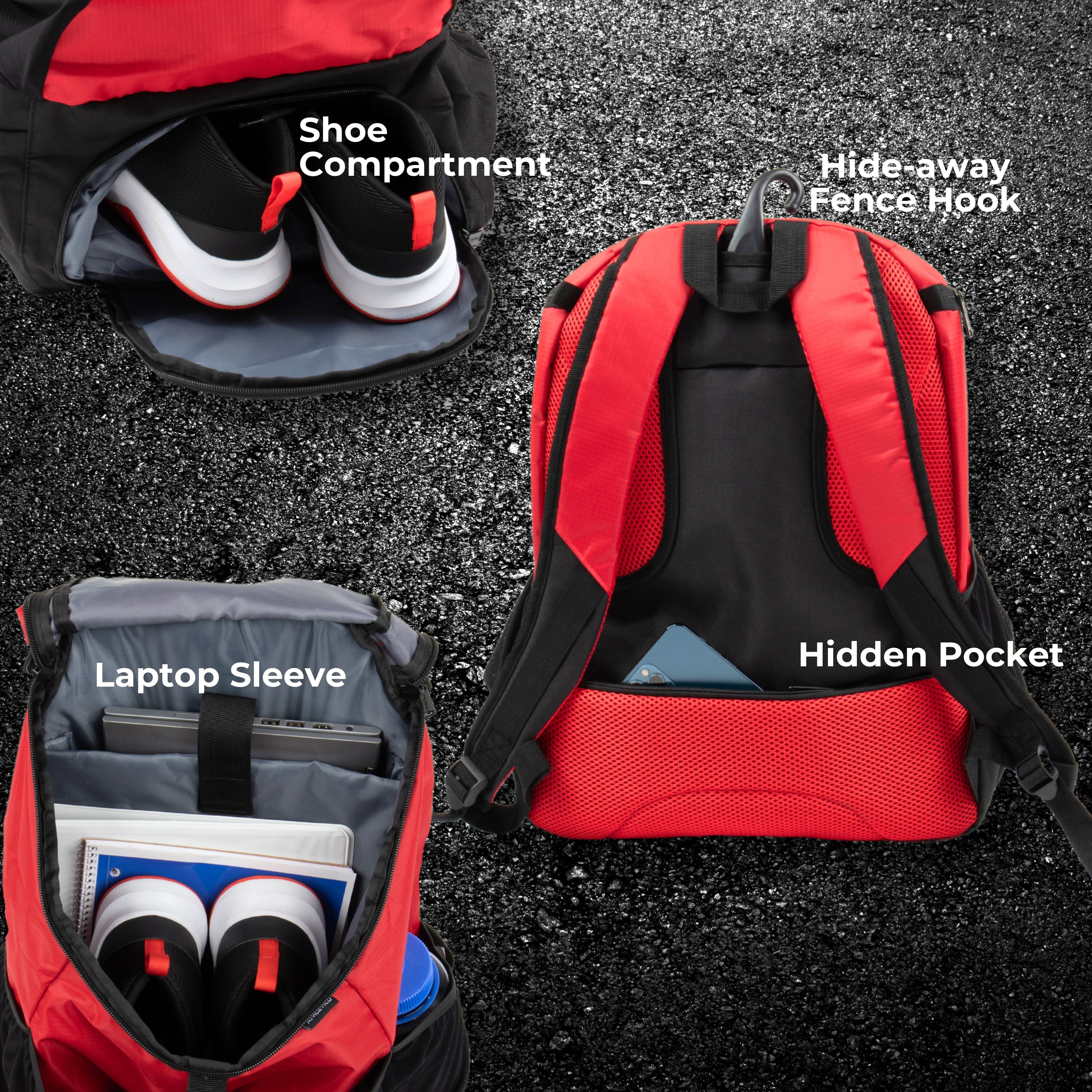 Athletico Streetball Basketball Backpack - Durable Sports Bag for Men & Women - Perfect for Gym, Travel, and School - Water-Resistant & Multi-Compartment Design