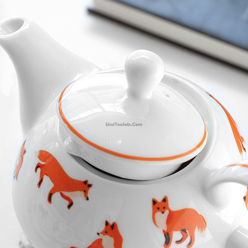 Premium Fox Bone China Tea For One Set - Elegant Porcelain Teacup with Saucer & Plate - Perfect for Afternoon Tea, Gifts, and Home Decor