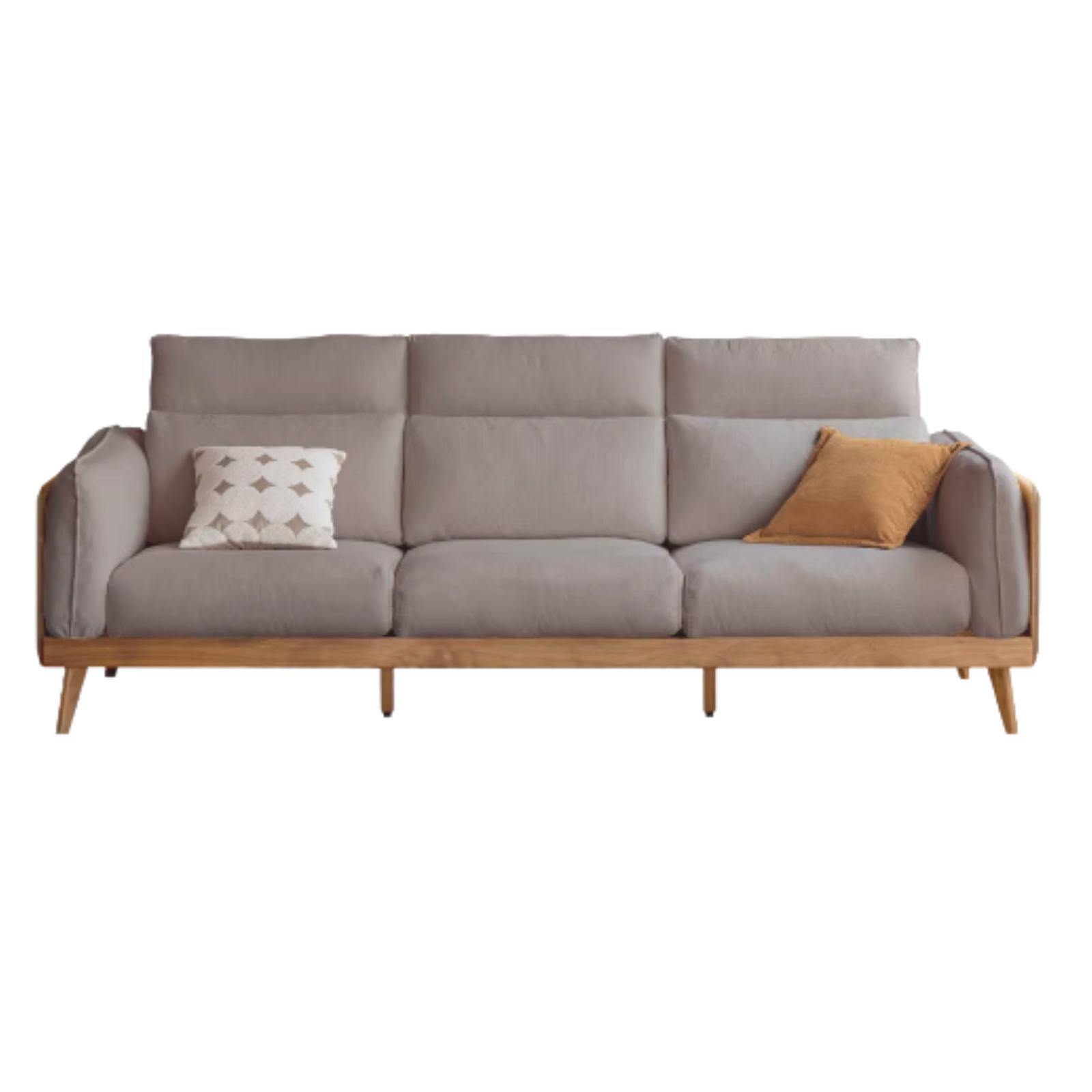 104.3х42.5х33.4 inch / 265х108х85сm / smoked chestnut brown color / Ash fabric three-person seat