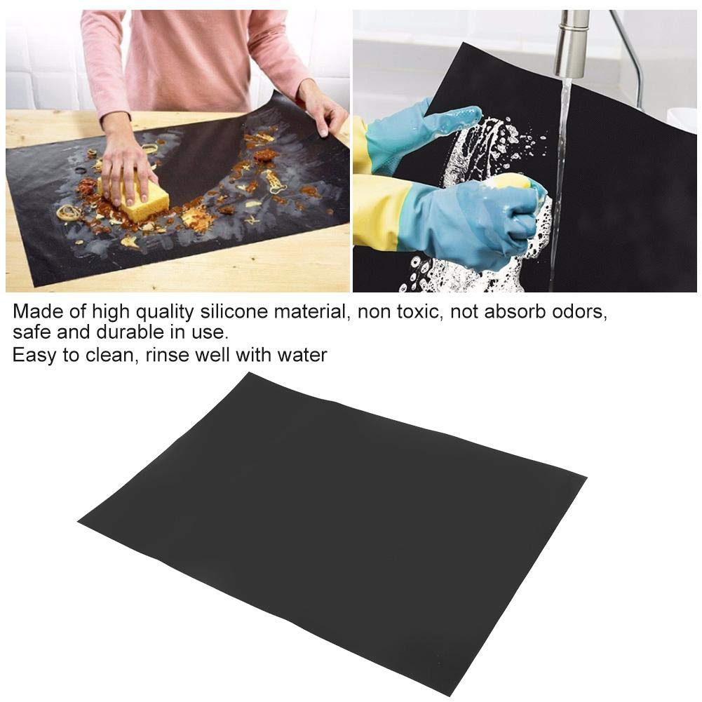 Heat Resistant Silicone Insulated Pad - Non-Slip Mat for Toaster Oven, Air Fryer, Coffee Maker & Microwave - Rectangle Kitchen Counter Protector for Hot Appliances & Countertop Safety