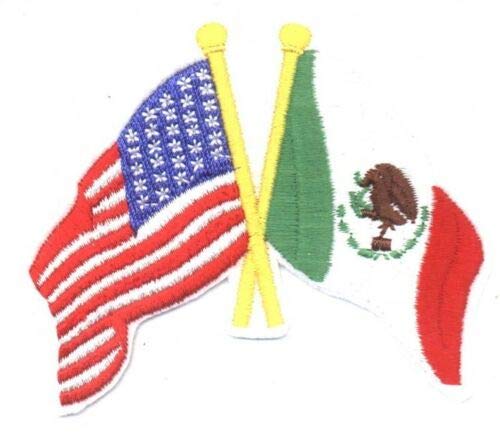 USA & Mexico Flags Iron-On Patches - Patriotic Embroidered Appliques for Clothing, Hats, Bags - Perfect for 4th of July, Cinco de Mayo & National Pride Events