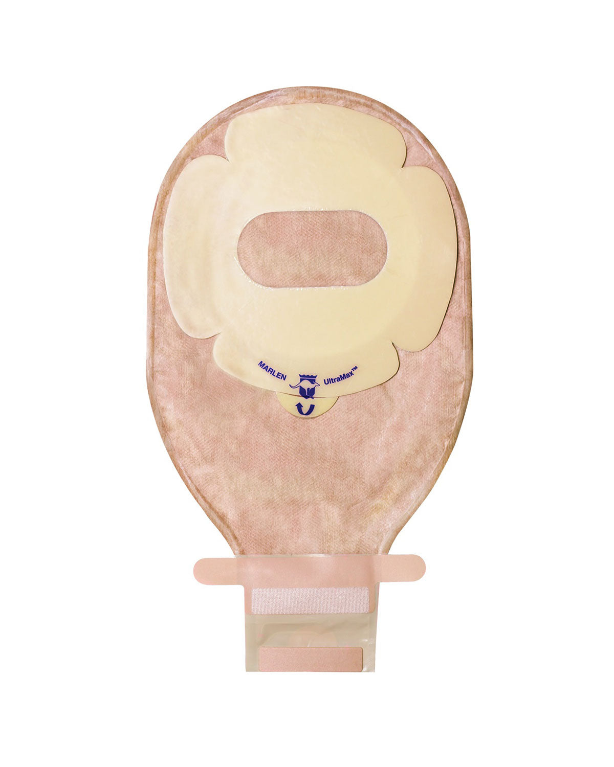 Marlen MegaMax 1 Piece Drainable Ostomy Pouch with Kwick Klose II Fastener - 5 per Box, Opaque, Flat Oval 2x3 (50x76mm) - Ideal for Active Lifestyle & Comfortable Wear