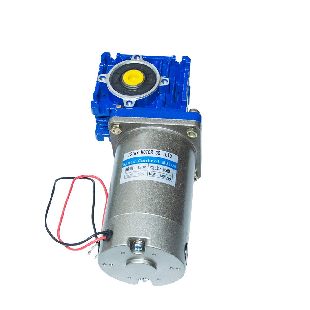 12V DC High Torque Worm Gear Motor - 22RPM, 120W Power, 80:1 Gear Ratio for Industrial Automation, Robotics, and DIY Projects