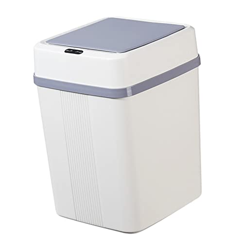 FAKEME Smart Touchless Trash Can - Automatic Motion Sensor Garbage Bin, Waterproof & Odor-Proof, Ideal for Kitchen, Bathroom, Bedroom & Office - White