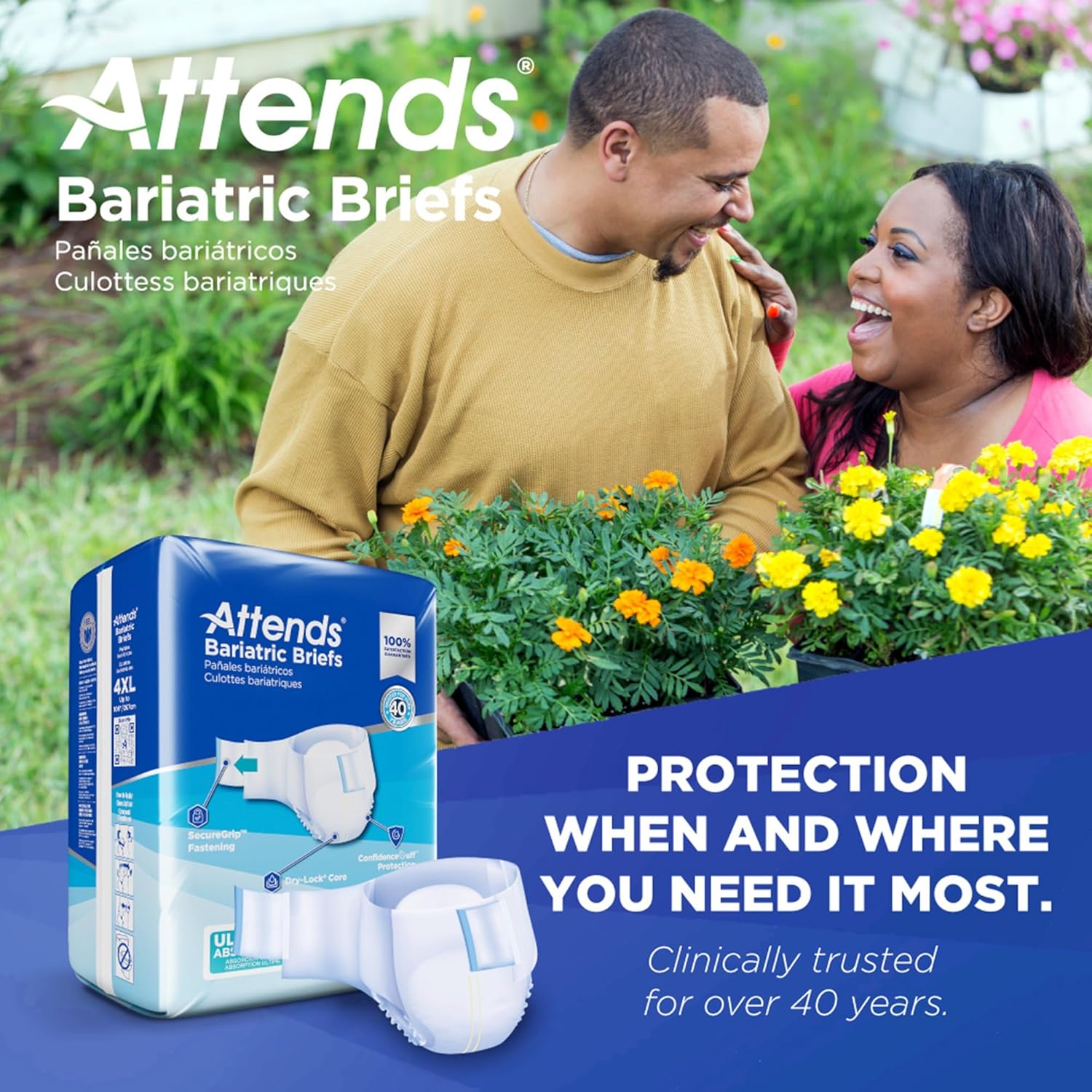 Attends Bariatric Briefs - Premium Plus Size Adult Diapers for Heavy Absorbency & Comfort - Ideal for Overnight Use, Incontinence Care & Post-Surgery Recovery