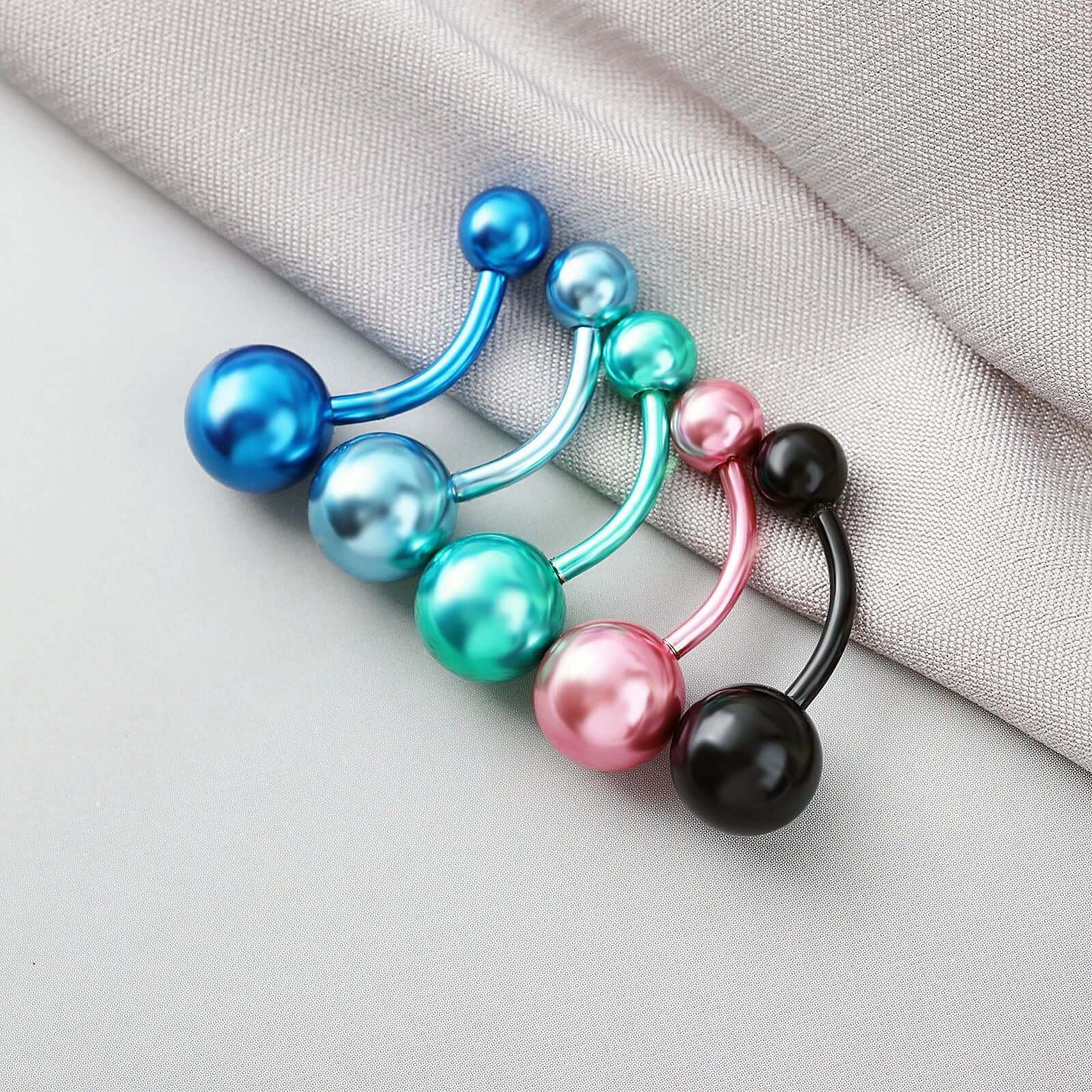 Trendy Neon Color Simple Navel Belly Rings for Women | Hypoallergenic Stainless Steel Body Jewelry | Perfect for Piercing, Parties & Summer Outfits (UZ472)