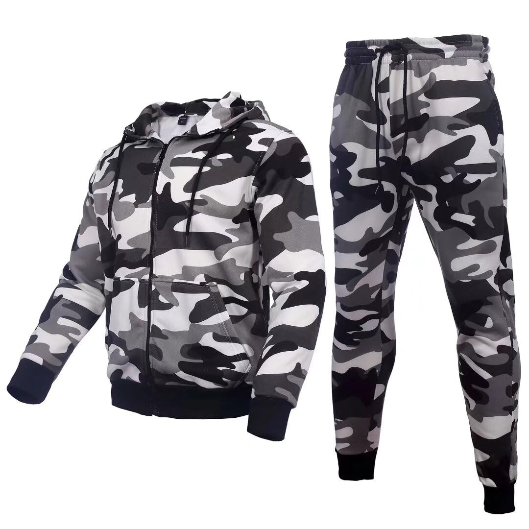 Zusmen Men's Tracksuit 2-Piece Outfit - Stylish Track Jacket & Pants for Casual Wear, Gym, and Outdoor Activities