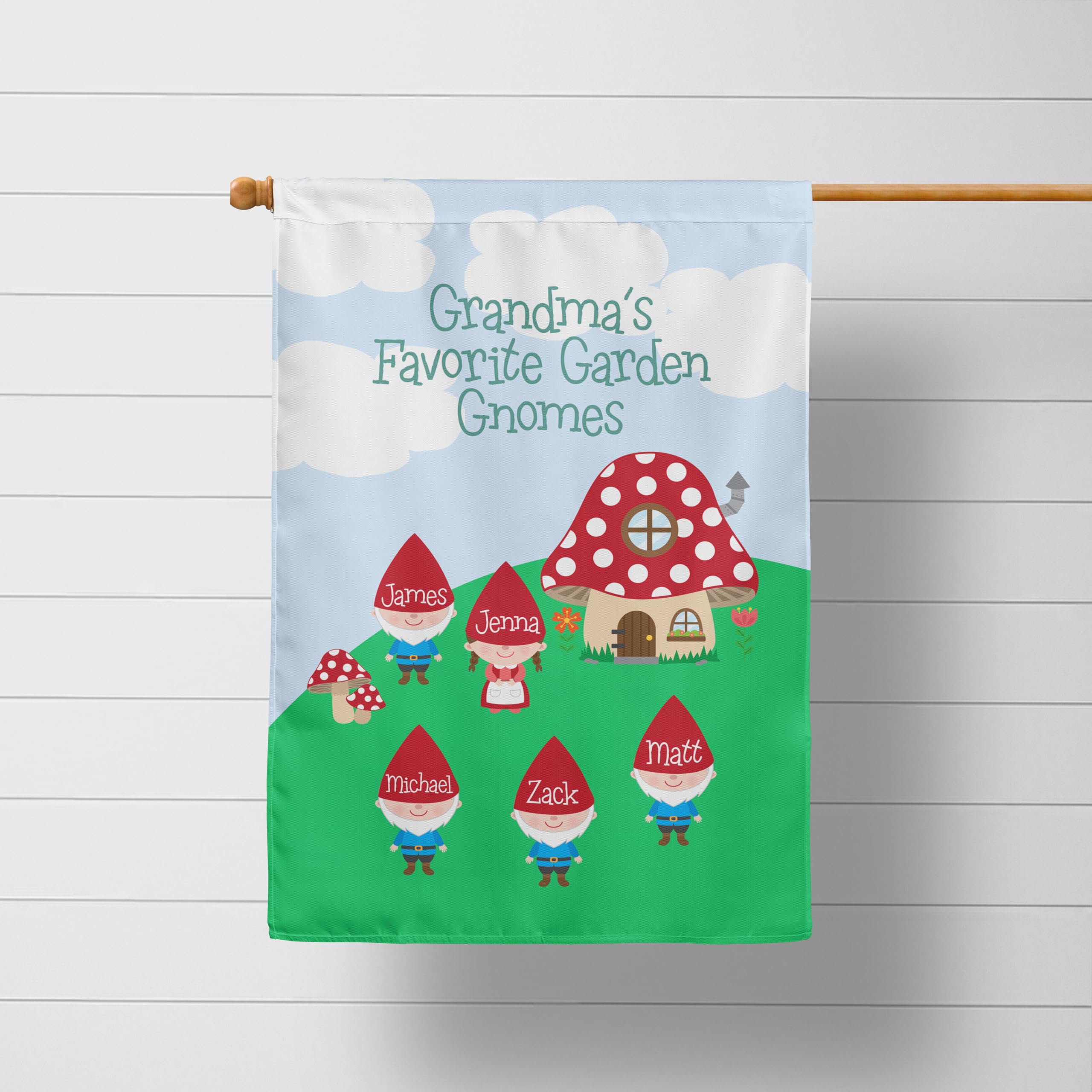 Mother's Day Garden Flag with Grandma & Gnomes Design - Perfect for Outdoor Decor, Yard Sign, and Seasonal Home Gardening Gifts