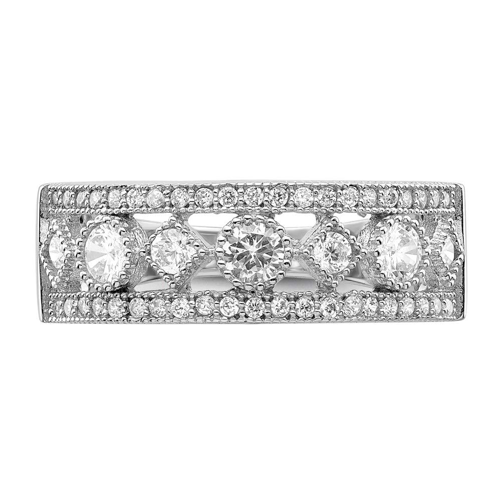 925 Sterling Silver Cubic Zirconia Brilliant Embers Ring for Women - Elegant Fine Jewelry Gift for Her, Perfect for Anniversaries, Birthdays & Special Occasions