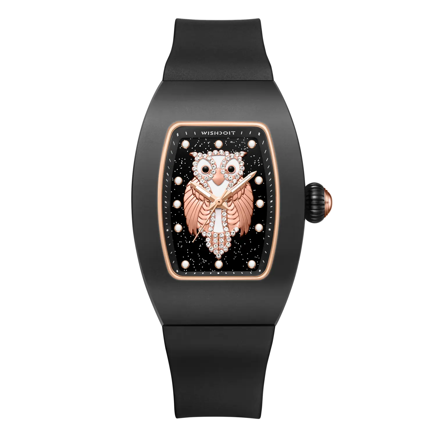 ChronoOwl Ceramic Women's Watch - Elegant Starry Dial Quartz Timepiece with Stainless Steel Band | Perfect for Office, Party & Everyday Wear