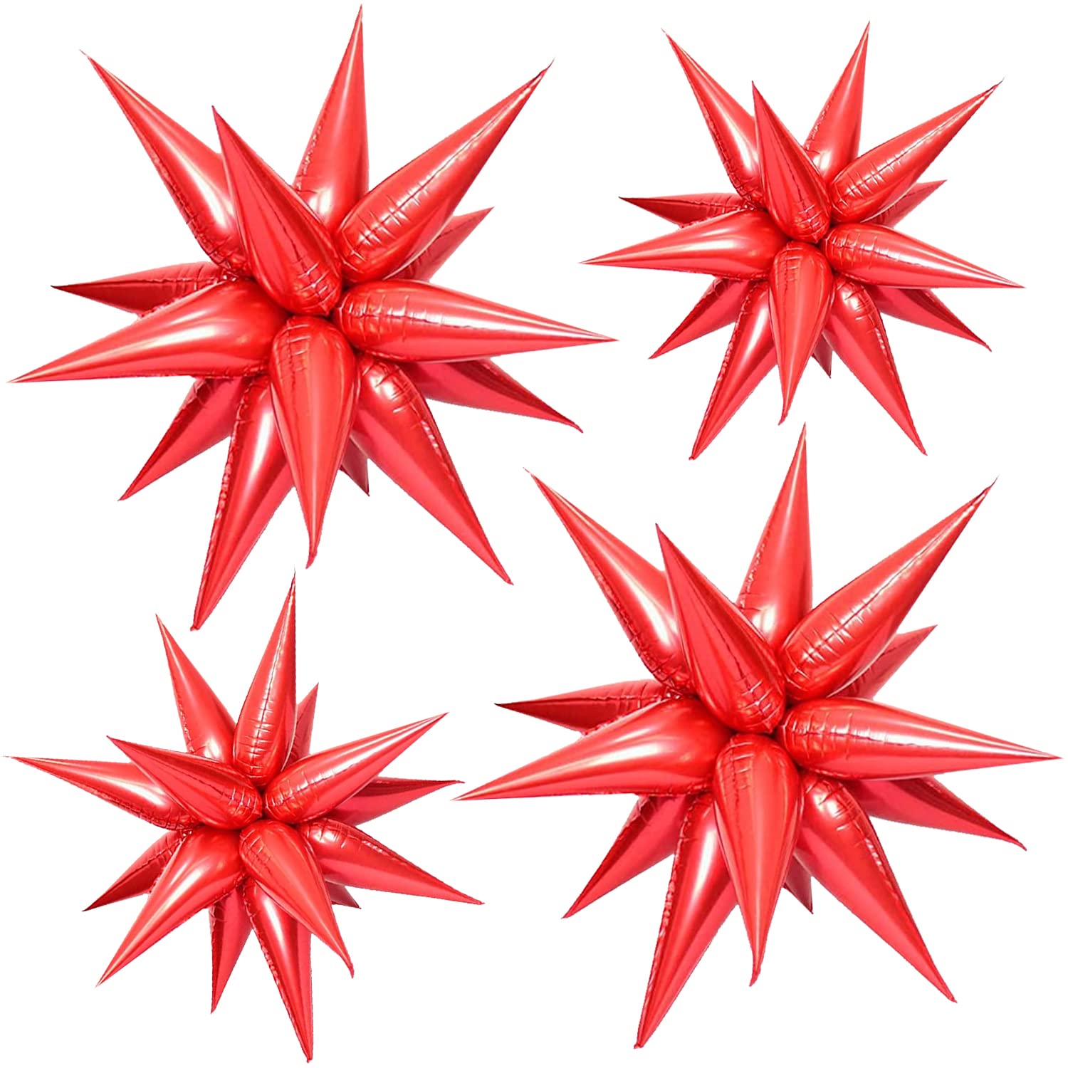 50Pcs Red Star Metallic Foil Balloons for Birthday Party, Graduation, Christmas Decorations – Fun & Shiny Event Balloons for Business Events, Home Decor & Celebrations