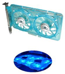 Vantec Spectrum UV LED Blue Fan Card with Speed Controller - High Performance Cooling for Gaming PCs and Workstations