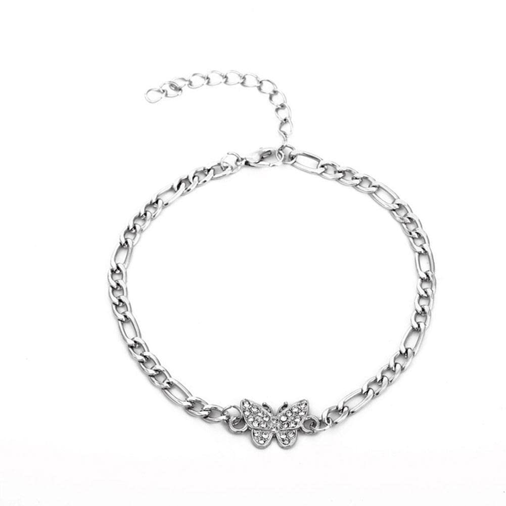 Boho Butterfly Anklet for Women - Rhinestone Crystal Foot Chain Jewelry, Summer Beach Barefoot Ankle Bracelet | Perfect for Beach Vacations, Music Festivals, and Boho Fashion Accessories