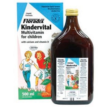 Flora Kindervital Children's Multivitamin Liquid Supplement - 500mL | Immune Support & Daily Nutrition for Kids | Perfect for Picky Eaters & Active Lifestyles