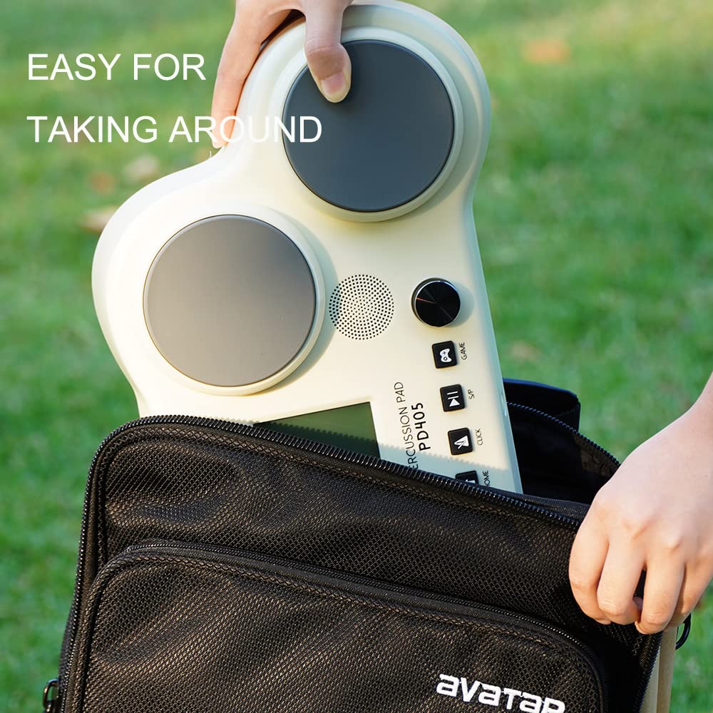 PD405 Electric Drum Pad - Portable Tabletop Electronic Drum Set with 163 Sounds, Coaching & Game Modes, 2 Pedals & Drum Sticks Included - Perfect for Beginners, Home Practice & Christmas Gifts (Ideal for Small Spaces & Travel)