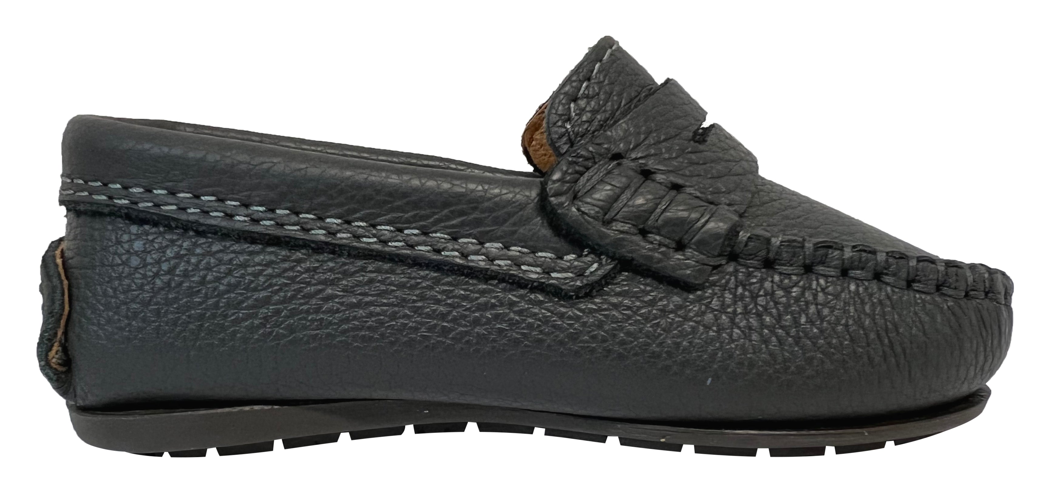 Atlanta Boys & Girls Pebbled Leather Moccasin Loafers in Grey - Comfortable School & Casual Shoes for Kids