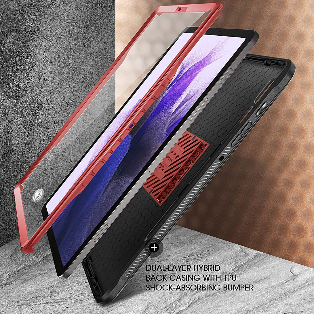 Samsung Galaxy Tab S7 FE 12.4 Inch (2021) Rugged Protective Case - Unicorn Beetle Pro Series Shockproof Cover with Built-in Screen Protector, Metallic Red | Perfect for Construction, Outdoor Adventures & Heavy-Duty Use