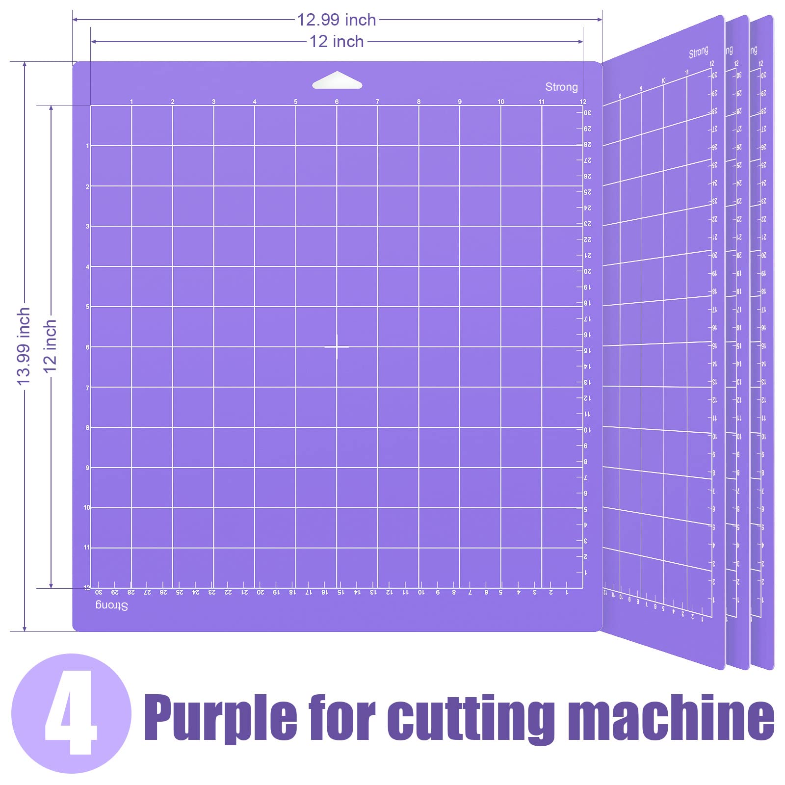 Lzerking 4-Pack Purple Cutting Mats for Cricut Maker/Maker 3/Air/Air 2 - Durable Replacement Cut Pads with Scraper & Needle Tool - Perfect for DIY Crafts, Vinyl Cutting, and Card Making Projects