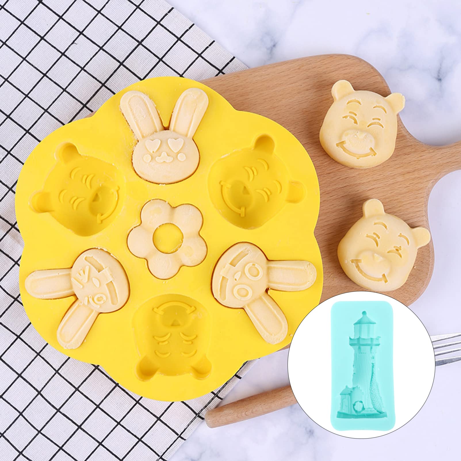 Hemoton 2-Piece DIY Silicone Baking Mold Set for Chocolate, Desserts, Cakes, Cookies & Candies - 3D Modeling Cake Decorating Tools for Home Baking, Party Treats & Holiday Gifts