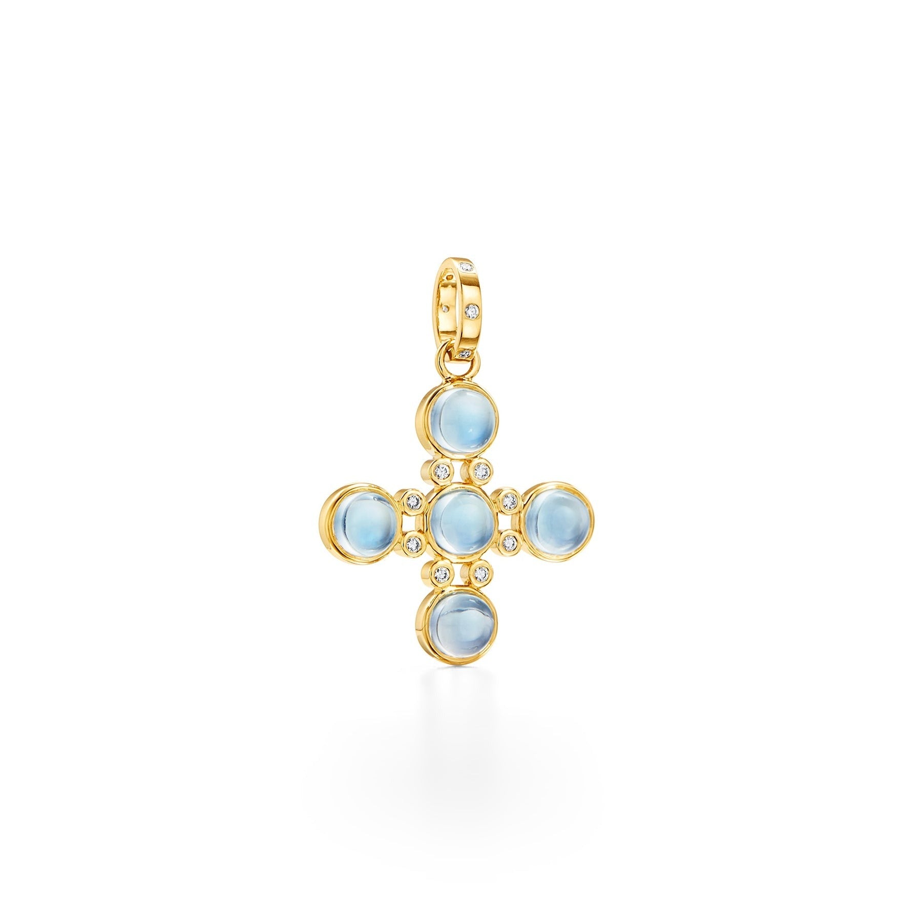 Temple St. Clair Small Four Elements Cross Pendant Necklace - Gold Charm Jewelry for Women - Perfect for Everyday Wear, Gifts & Spiritual Occasions