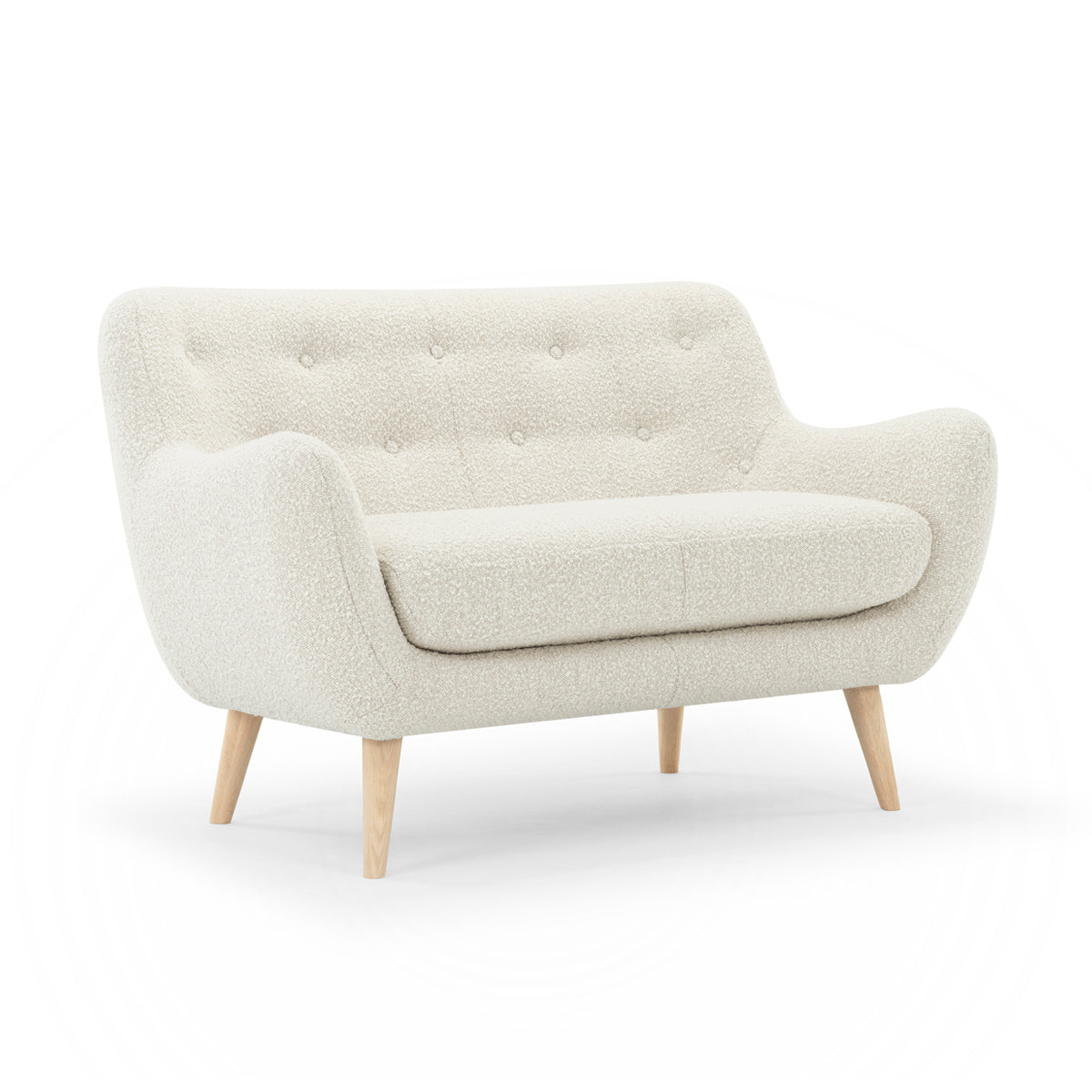 Herman Boucle 2 Seater Sofa - Modern Upholstered Loveseat for Living Room, Lounge & Small Spaces | Soft Fabric Couch with Sturdy Frame | Perfect for Apartments, Dorms & Cozy Home Decor