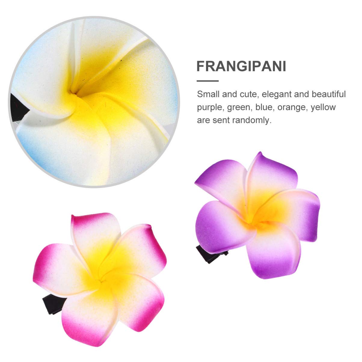 Beaupretty 18Pcs Hawaiian Hair Clips - Plumeria & Hibiscus Flower Bridal Accessories for Wedding & Travel