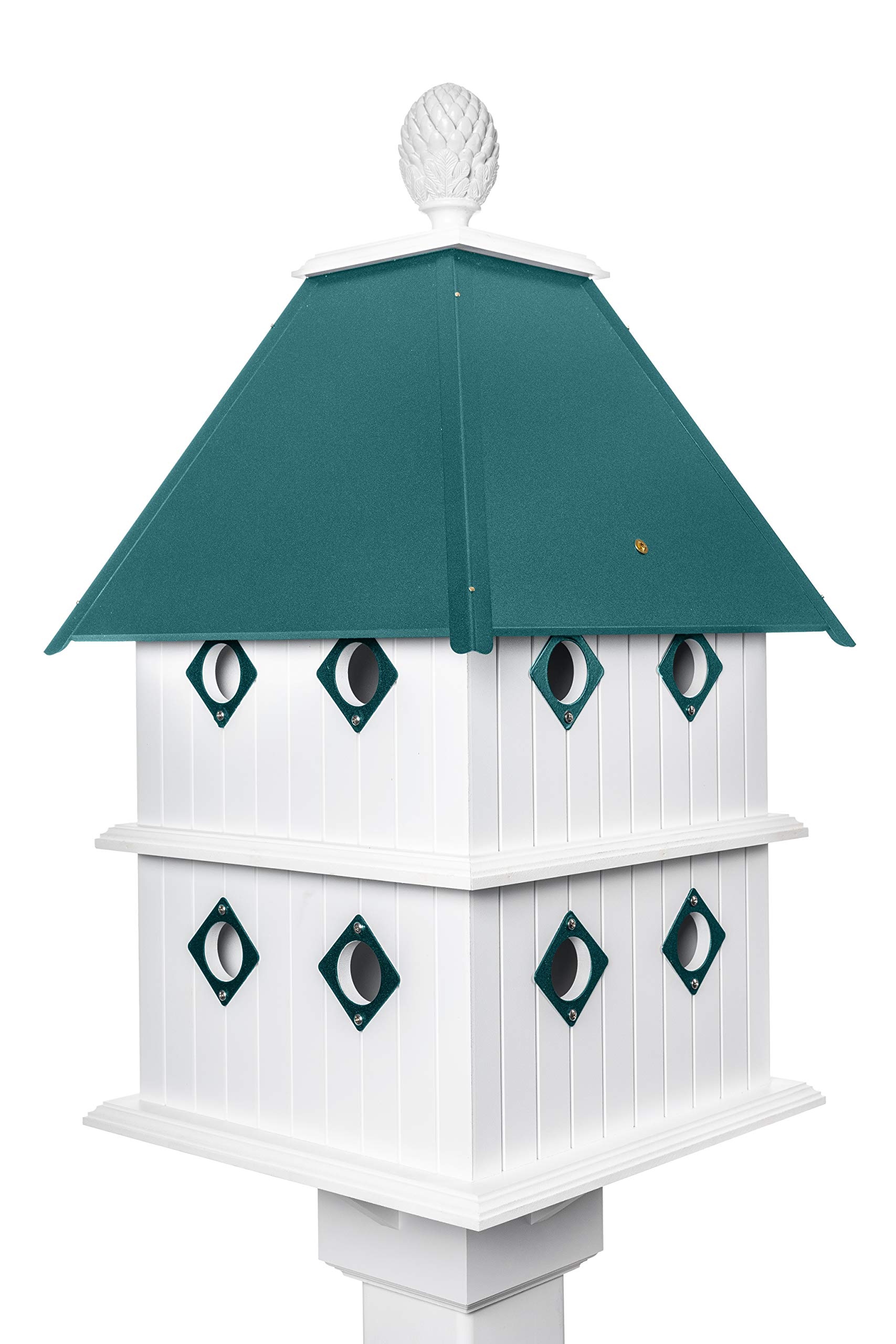 Verdant Green Bird House for Outdoor Garden Decor - Handcrafted Wooden Birdhouse for Backyard, Patio & Nature Lovers - Attracts Wild Birds & Enhances Garden Aesthetics