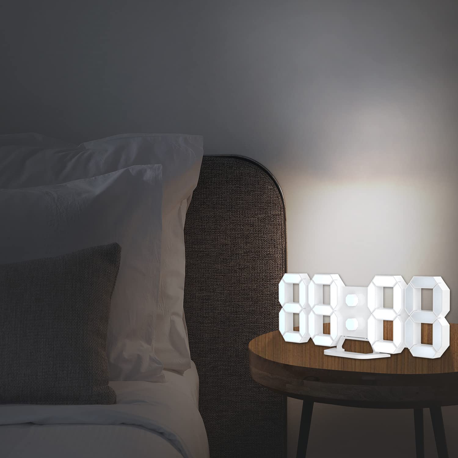 EDUP HOME 3D LED Digital Wall Clock with Remote Control - 9.7