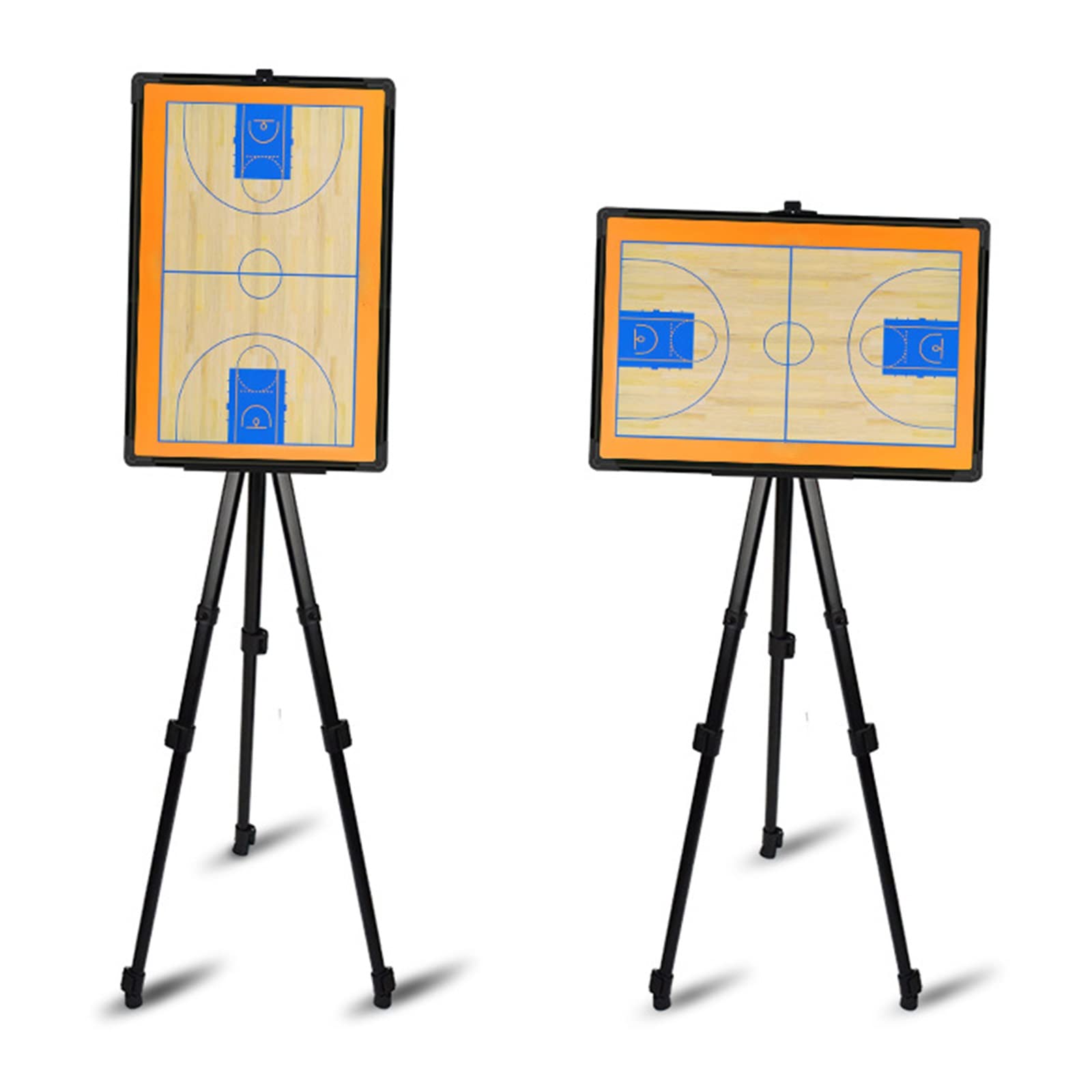 Magnetic Football & Basketball Tactical Board Kit - Portable Dry Erase Strategy Clipboard with Tripod, Markers & Magnets for Coaches & Referees | Perfect for Game Planning, Team Training & Match Analysis (Basketball Style)
