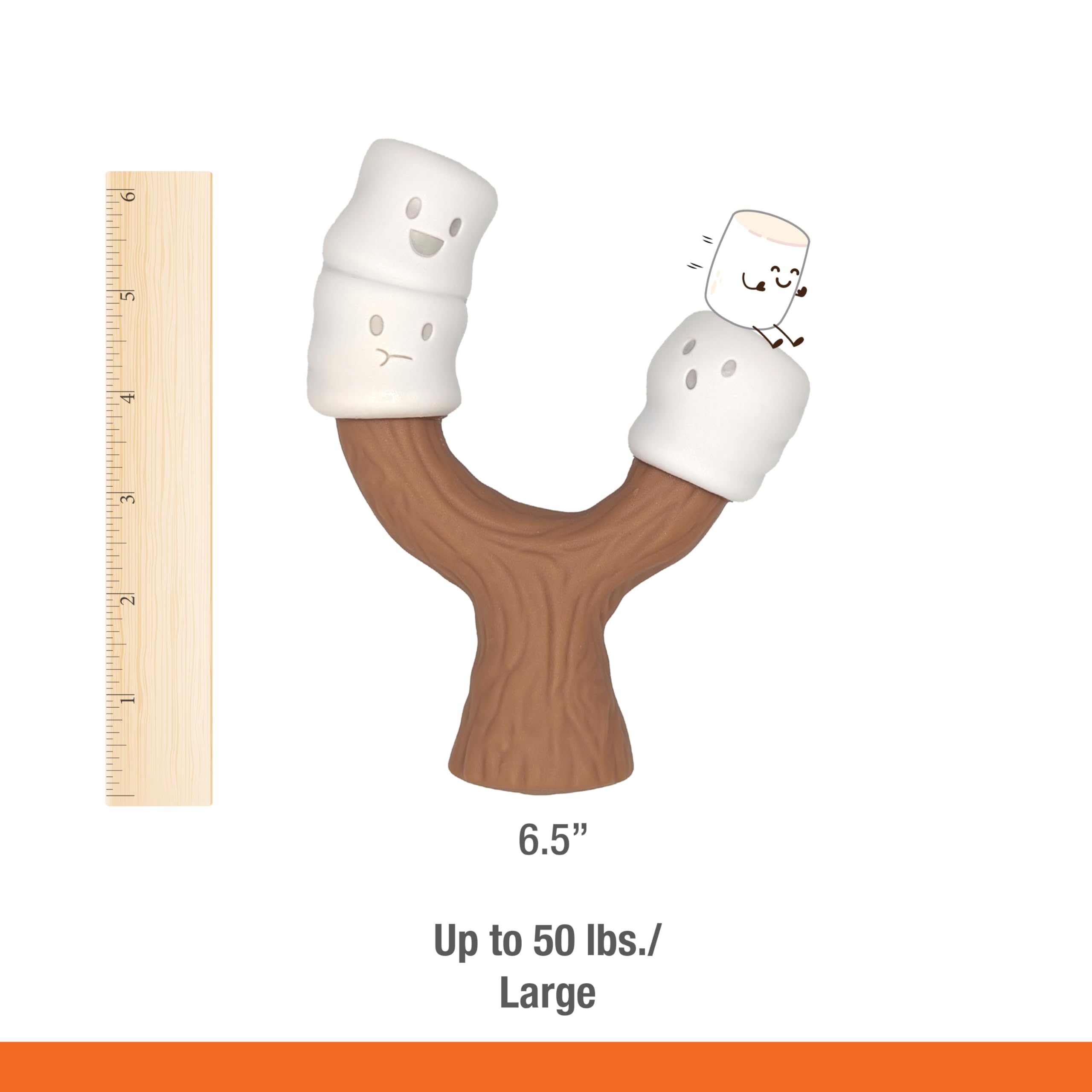 Nylabone Marshmallow Stick Durable Dog Chew Toy for Moderate & Aggressive Chewers - Peanut Butter & Marshmallow Flavored Large Dog Bone (Up to 50 lbs) - Perfect for Teething, Boredom Relief, and Dental Health