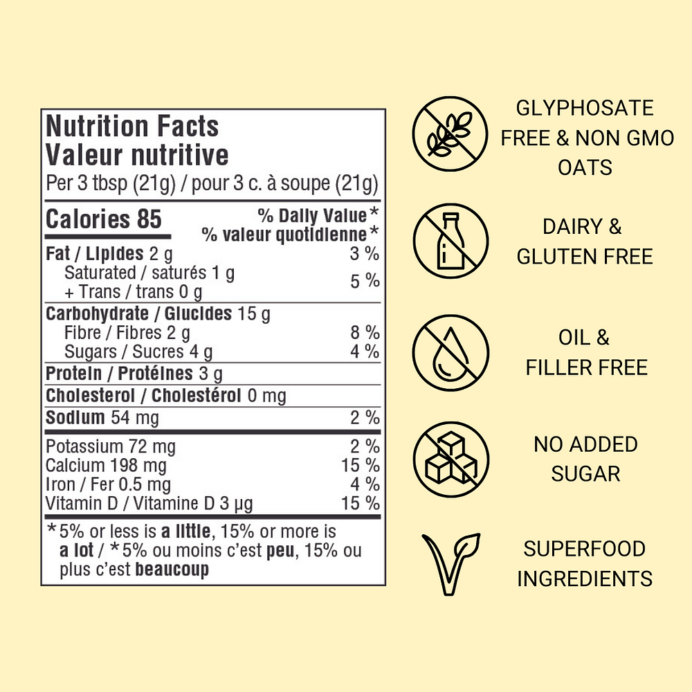 Organic Vanilla Unsweetened Oat Milk Powder by Magic Oats - Dairy-Free, Vegan, Gluten-Free Plant-Based Milk Alternative for Coffee, Smoothies & Baking