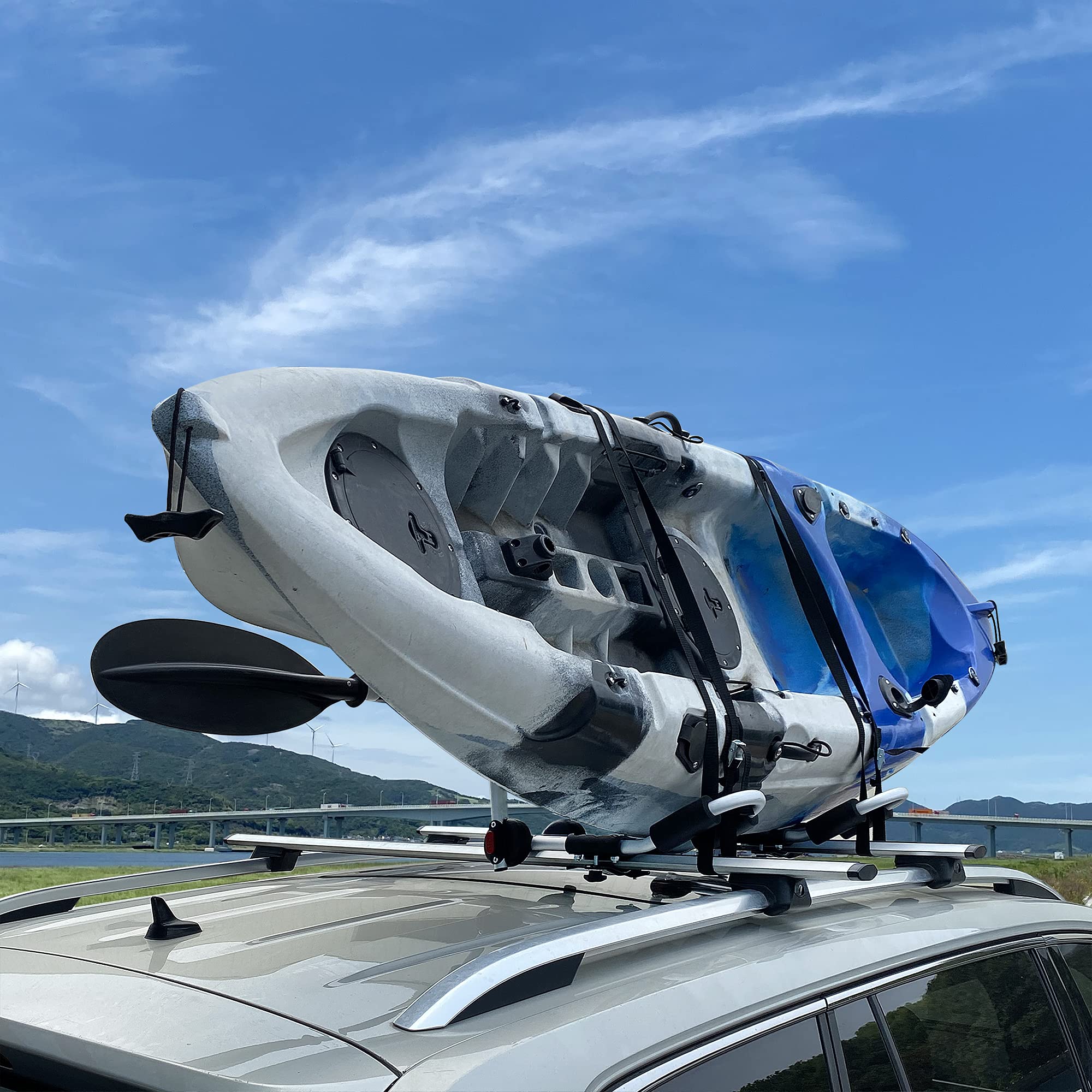 **Aluminum Folding J-Bar Kayak & Canoe Roof Rack Carrier for Car SUV – Secure Paddle Holder – Perfect for Outdoor Adventures & Water Sports**