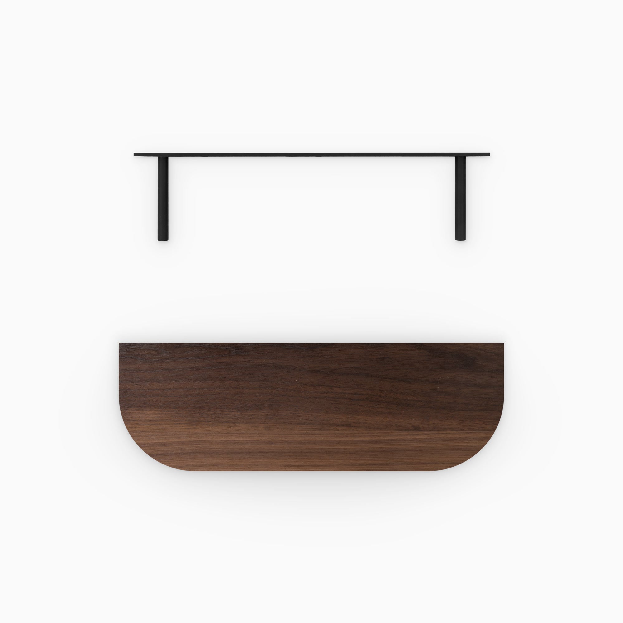 Aksel RADius Floating Shelf - Solid Walnut Wood, Wall Mounted, Modern & Minimalist Design - Perfect for Living Room, Bedroom, or Office Decor