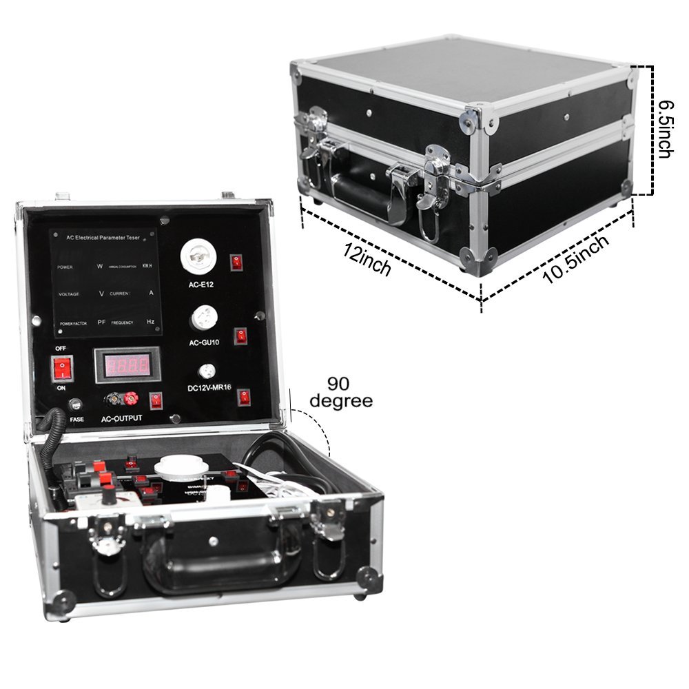 Portable Multi-Function Aluminum LED Demo Case - Universal LED Tester for Light Bulbs, Sample Display with Pulleys & Telescoping Rod (Small) | Perfect for Electricians, LED Testing & Trade Show Displays