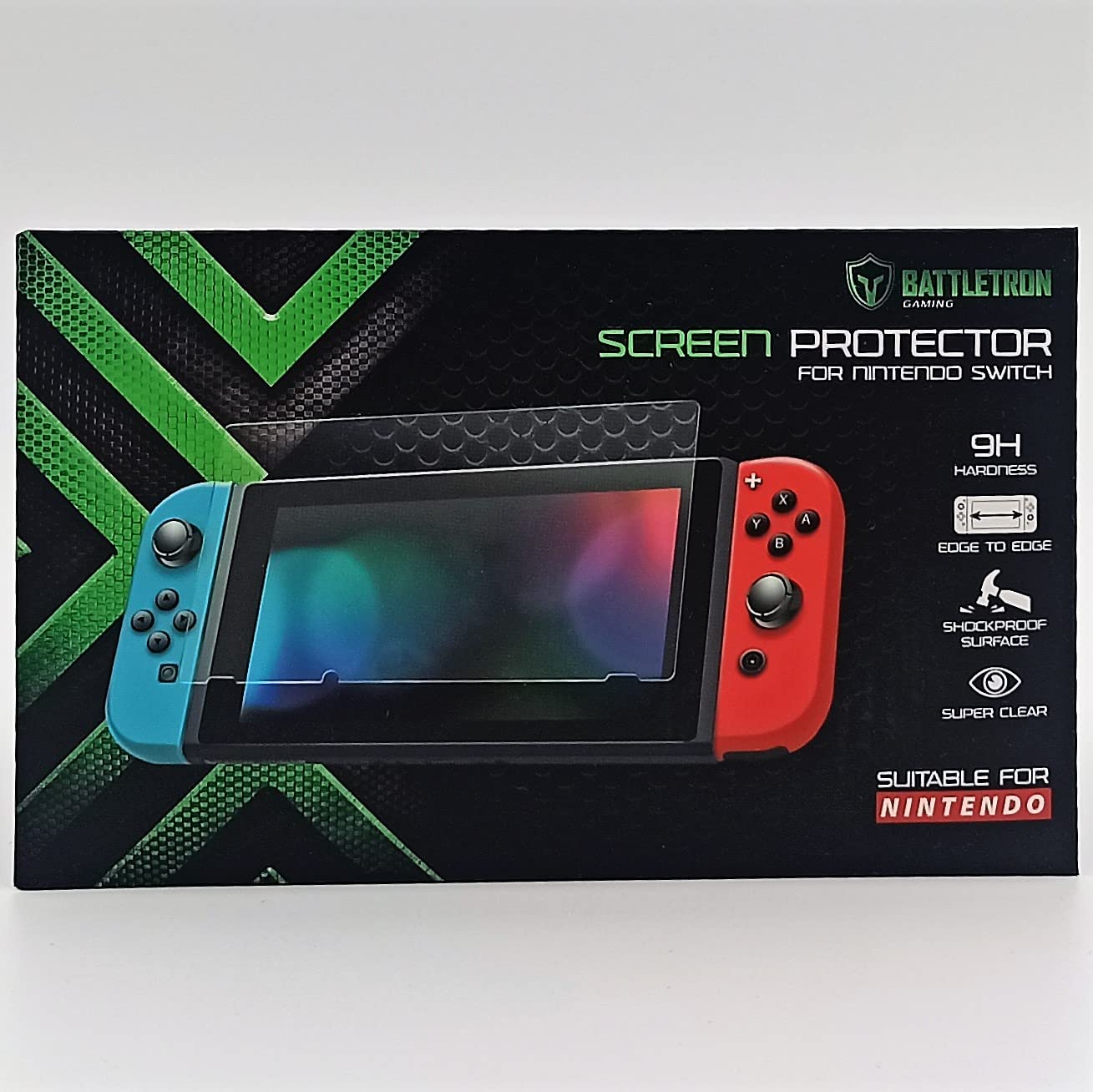 Battletron 9H Tempered Glass Screen Protector for Nintendo Switch - Anti-Scratch, Bubble-Free, HD Clear Protection for Gaming & Travel