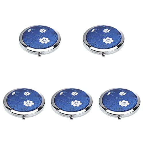 5-Piece Creative Travel Makeup Mirror Set - Portable Compact Cosmetic Mirror with LED Light (Blue) - Perfect for Travel, Home, and Professional Makeup Application