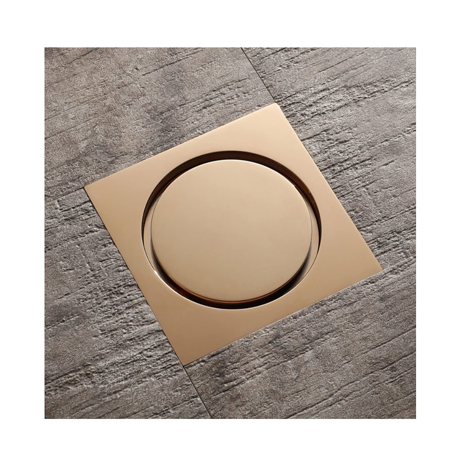 4 Inch Square Shower Drain with Removable Strainer - Solid Brass Chrome Finish for Bathroom, Balcony & Washing Machine - Anti-Clog Design for Efficient Water Drainage (Perfect for Modern Bathrooms & Laundry Rooms)