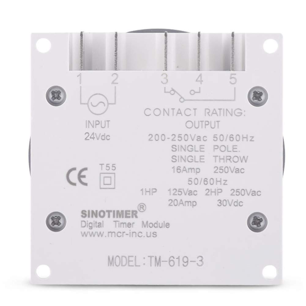 TM619 Digital LCD Weekly Programmable Timer Switch - 16A 1NO+1NC (TM619-3 24V) for Home Automation & Energy Saving | Perfect for Lights, Appliances & HVAC Systems