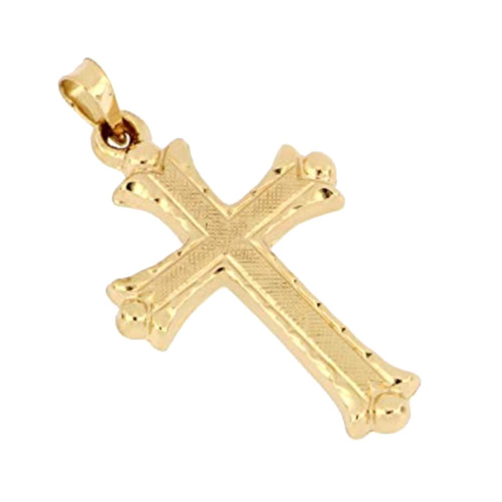 14K Yellow Gold, White Gold & Rose Gold Florentine Cross Pendant Necklace - Religious Jewelry Gift for Women & Men - Perfect for Baptism, Confirmation & Daily Wear