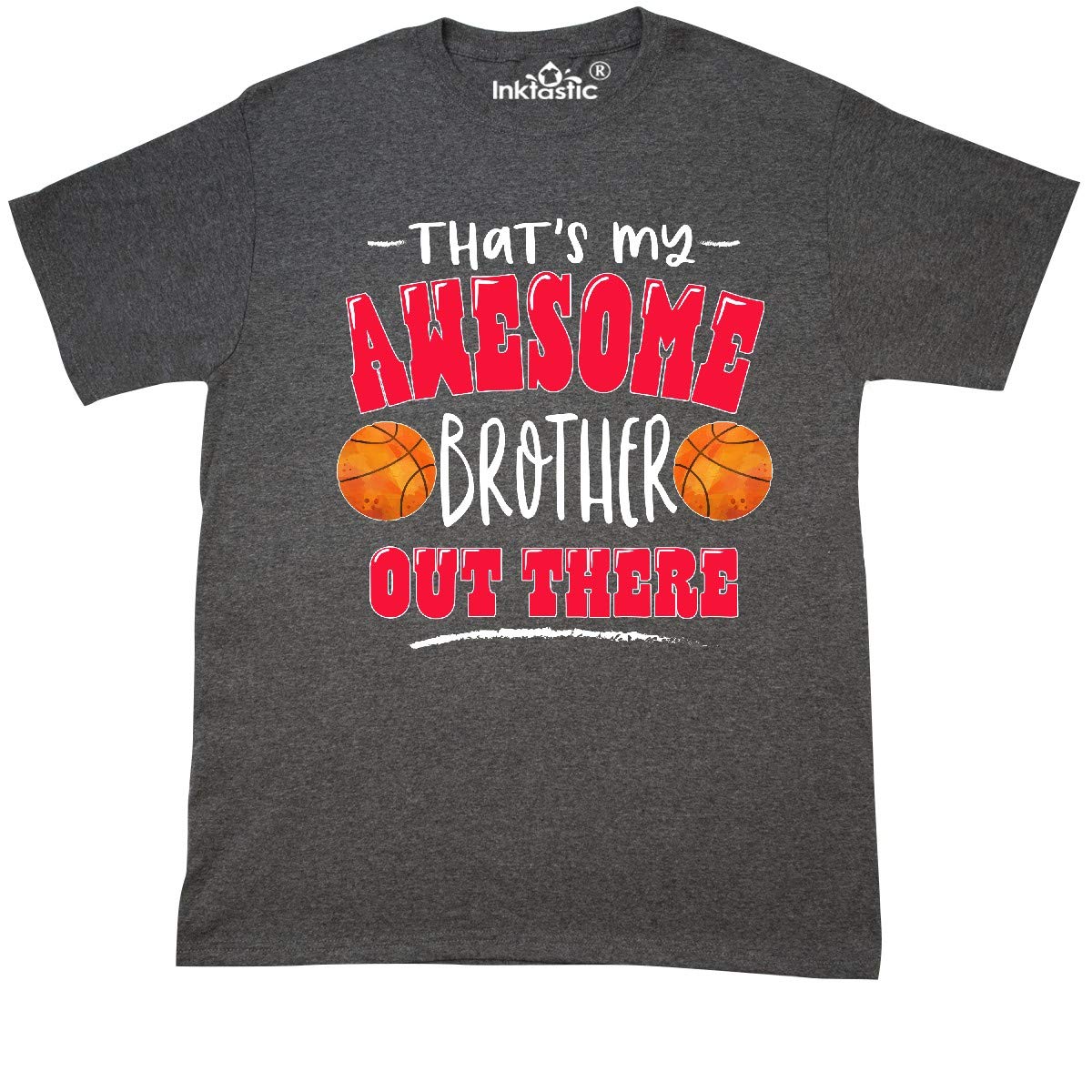 Inktastic 'That's My Awesome Brother' Basketball Design T-Shirt for Men - Comfortable Casual Wear for Sibling Love & Sports Fans