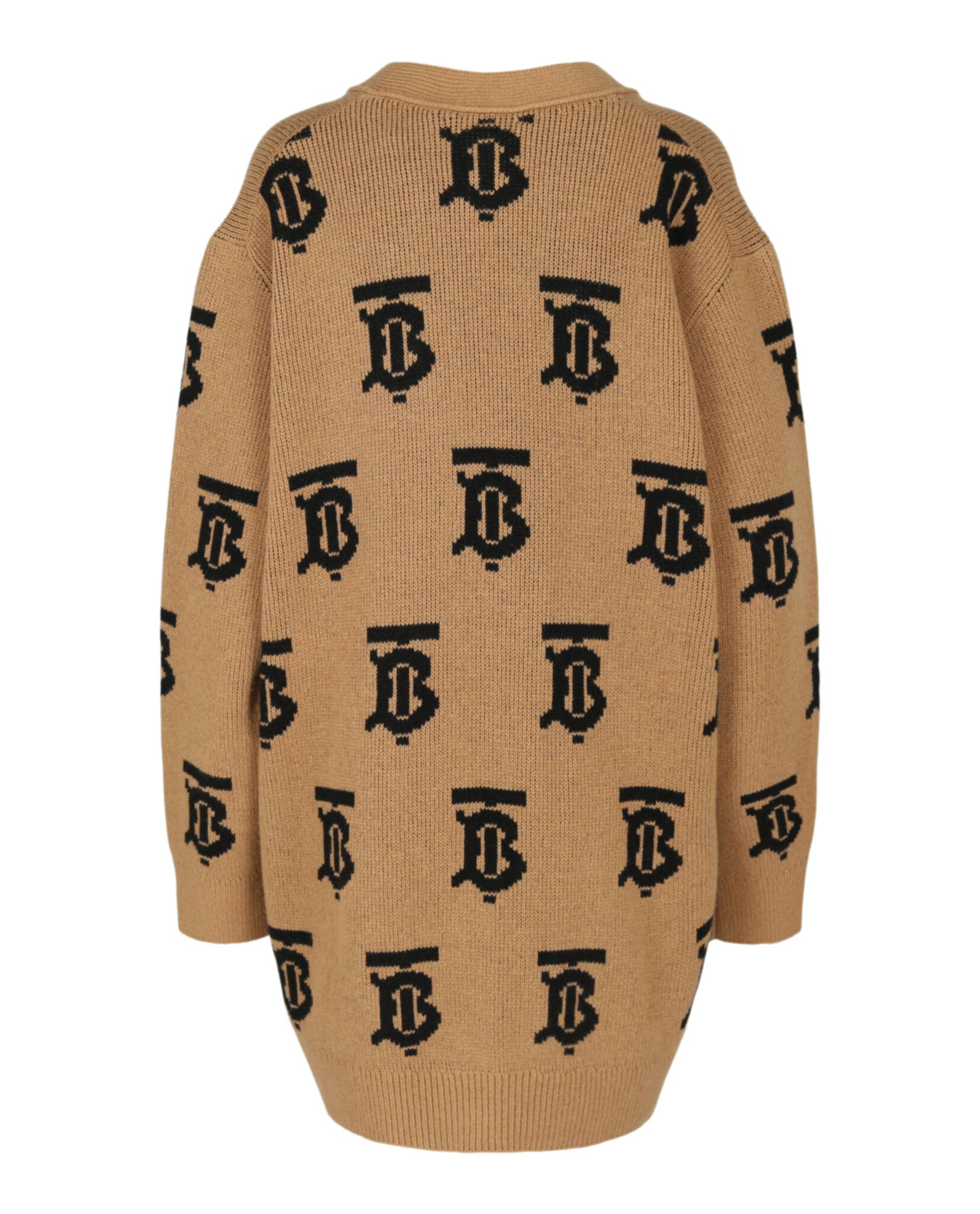 TB Monogram Intarsia Knit Cardigan for Women - Soft Chunky Knit Open Front Sweater | Perfect for Fall Layering, Office Wear & Casual Outfits