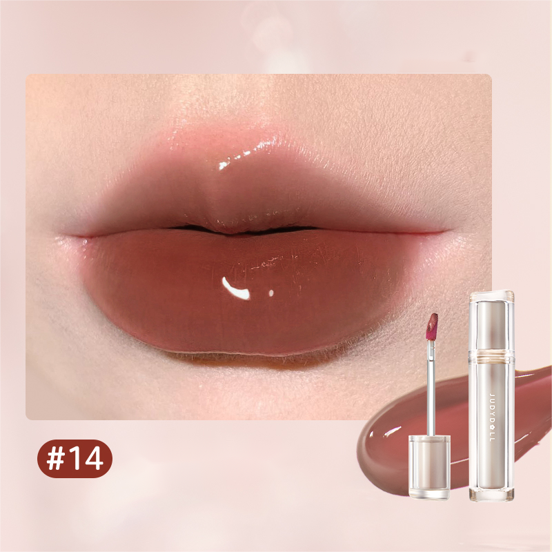 Judydoll Iced Tea Glass Lip Gloss - Hydrating Shiny Lip Gloss with Vitamin E, Long Lasting & Non-Sticky - Perfect for Daily Wear, Date Night & Makeup Looks