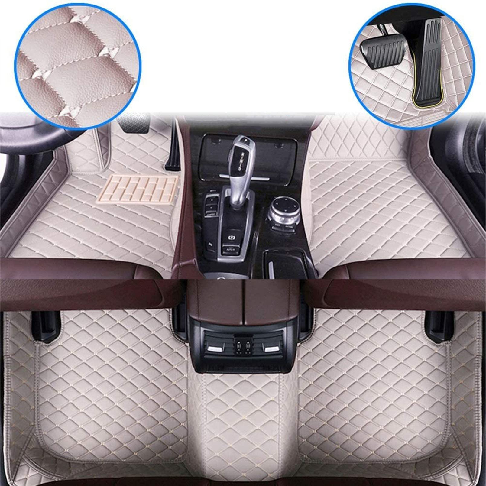 All-Weather Car Floor Mats for Infiniti Q56 (2011-2013) - Full Coverage Anti-Slip Waterproof Foot Liners - Heavy Duty Dustproof & Wear-Resistant Car Mats (Gray, 3 Seats in Row 2) - Perfect for Daily Commutes, Road Trips & Winter Protection