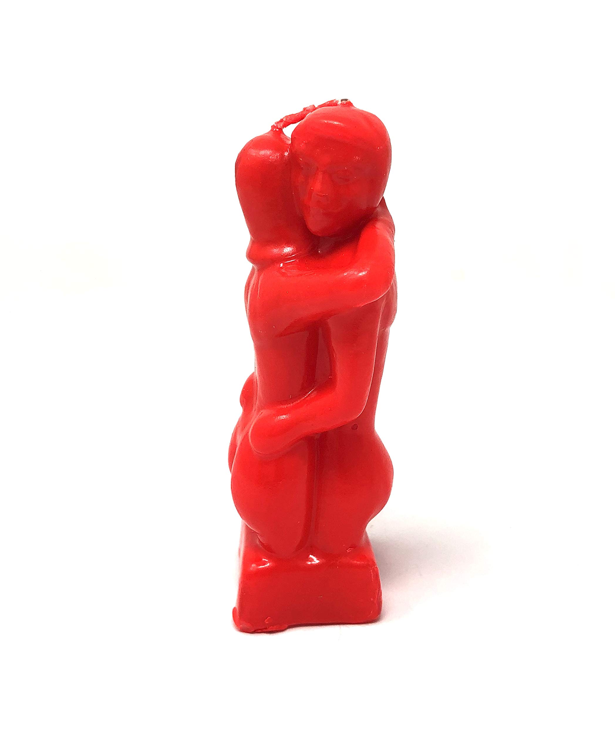 Handcrafted Romantic Couple Figurine Candle - Erotic Art Portrait Candle Mold for Valentine's Day, Anniversaries & Special Occasions - Decorative Home Decor for Bedroom, Bathroom & Romantic Dinners (Red)